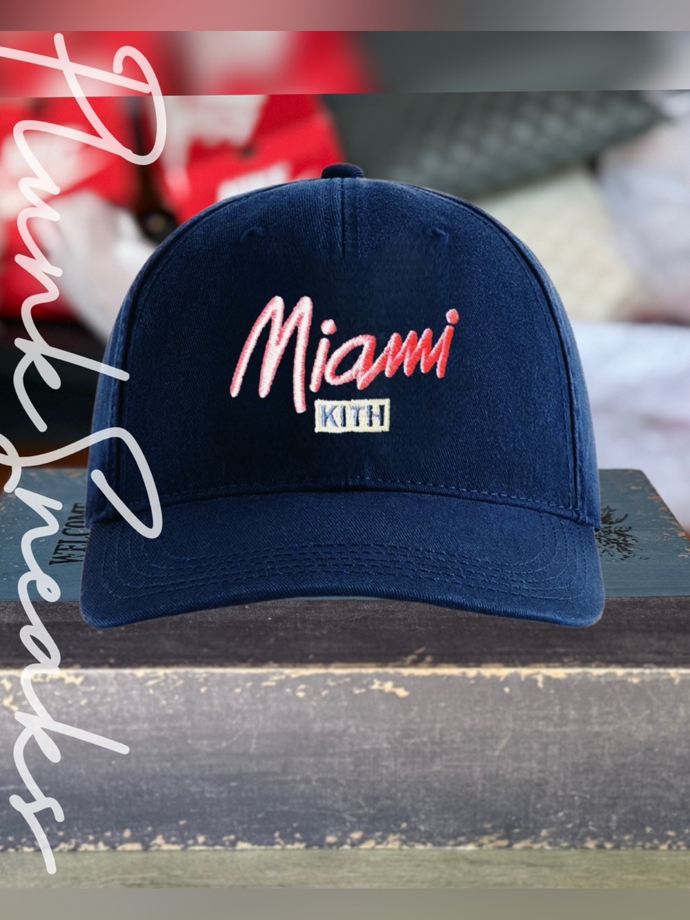 KITH Miami Script Twill Aaron Cap Hat • Nocturnal Blue • Store Exclusive • 2025